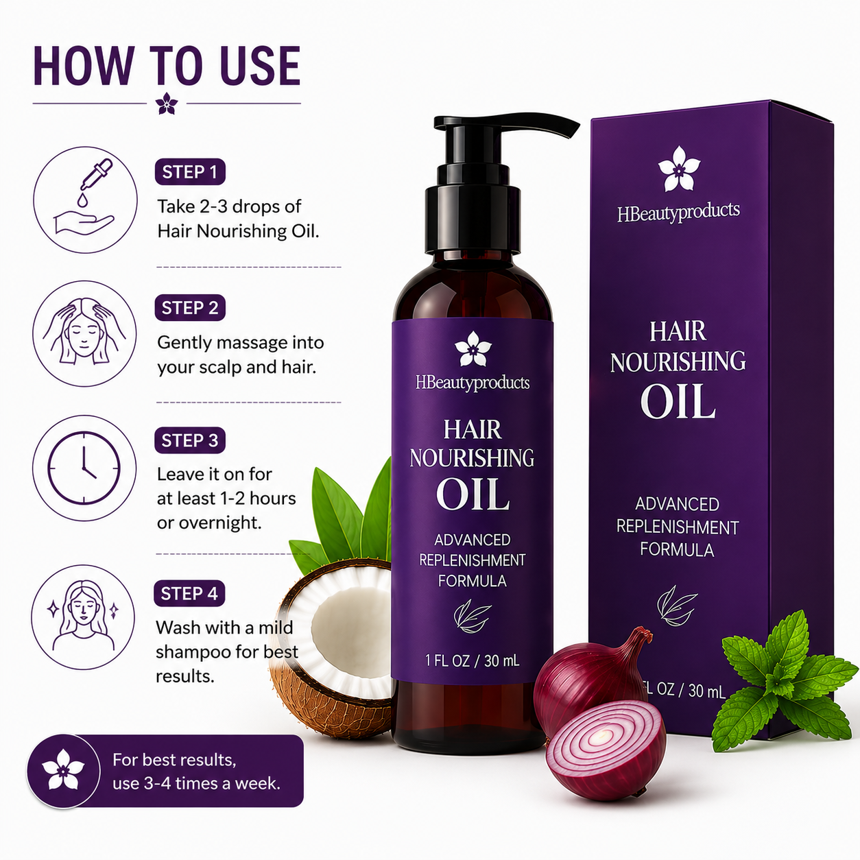 Advanced Hair Nourishing Oil – Natural Hair Growth & Scalp Repair Formula (200ml)