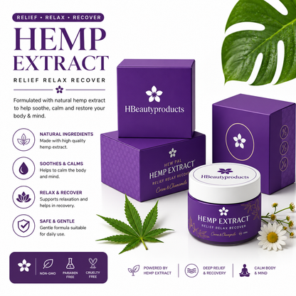 Hemp Extract Relief Cream – Soothing Body Balm for Relaxation & Recovery (100g)