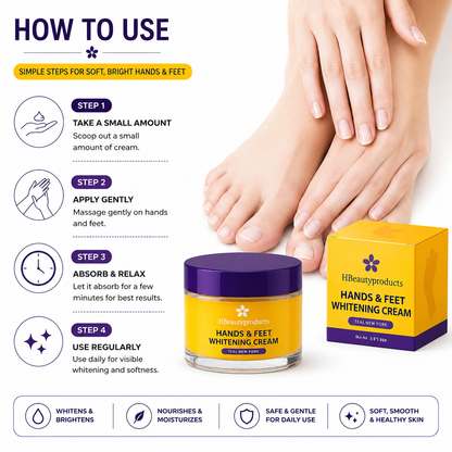 Hands & Feet Whitening Cream – Brightening & Deep Moisturizing Cream (100g)