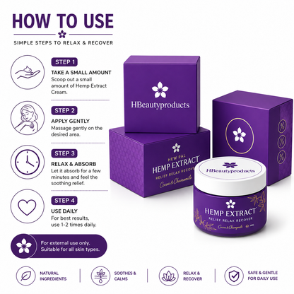 Hemp Extract Relief Cream – Soothing Body Balm for Relaxation & Recovery (100g)